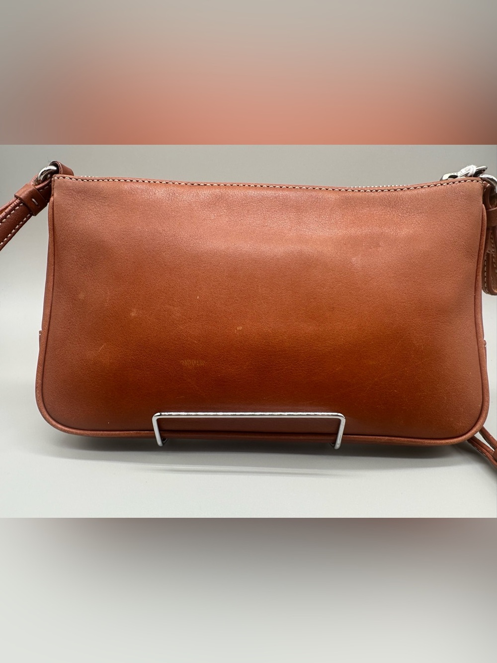 Coach Upcrafted Slim Demi Leather Crossbody Bag in Saddle - Picture 3 of 6